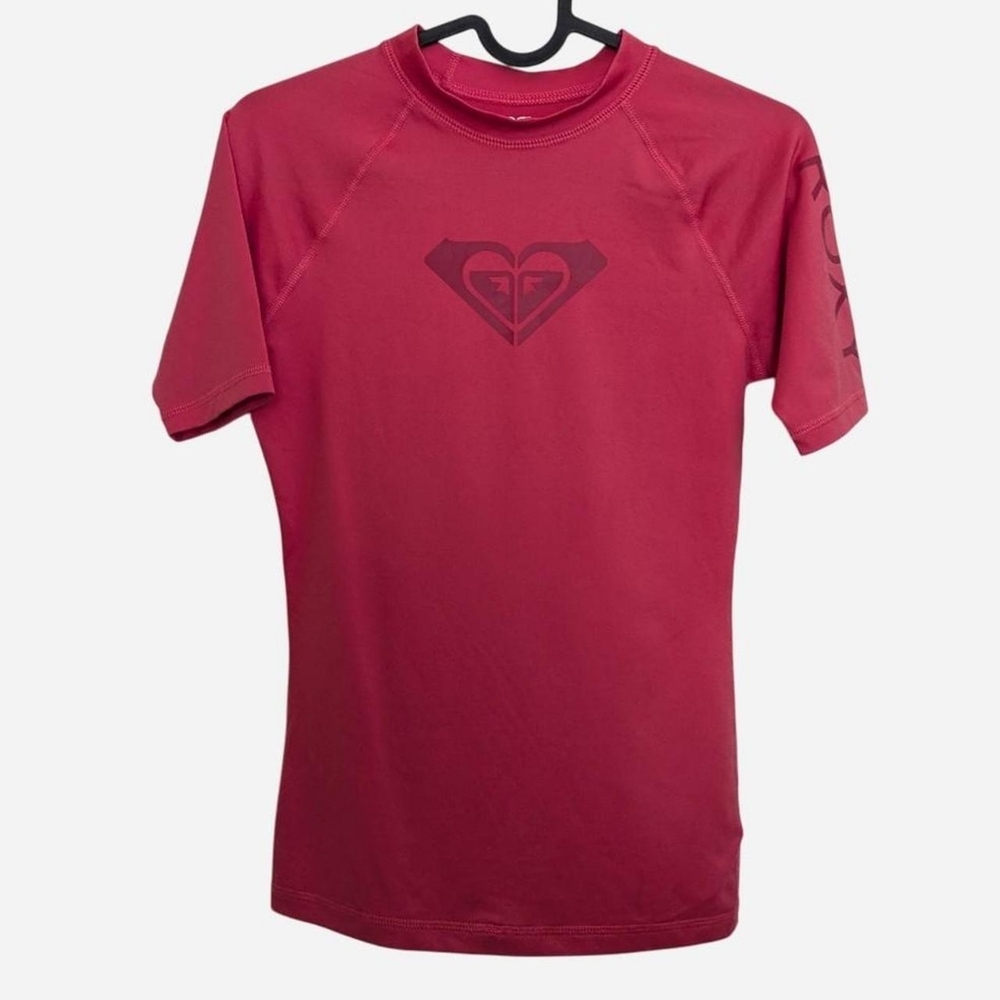 Roxy Womens Hot Bright Pink Short Sleeve Rash Guard Size Extra Small Swimwear